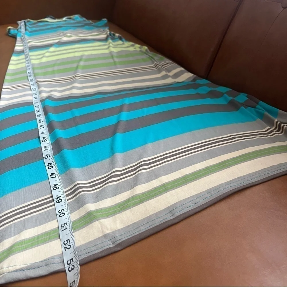 Paradise Women’s Maxi Sleeveless Dress Size L Multicolored Teal Brown Gray - Picture 5 of 7